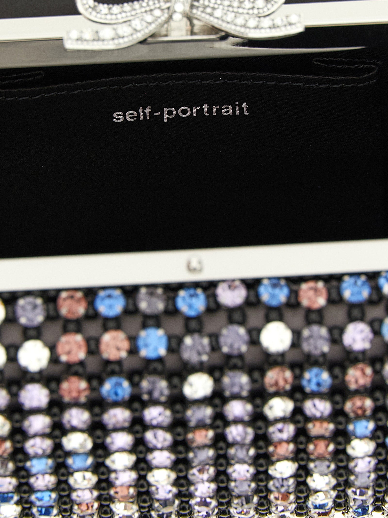 Multi Crystal Chainmail clutch Multicolor Polyester Elastane