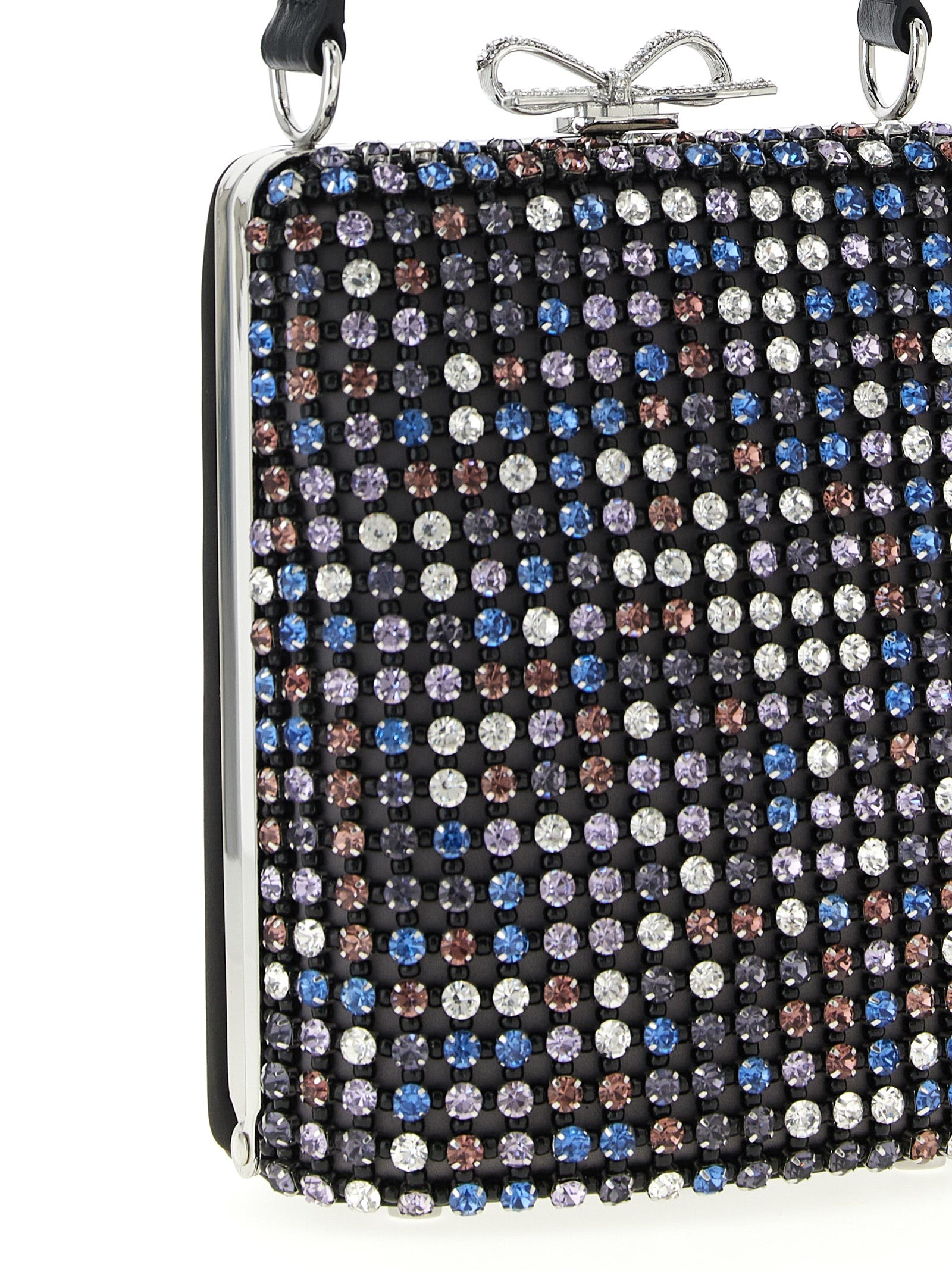 Multi Crystal Chainmail mini handbag Multicolor Polyester Elastane Hand Bags