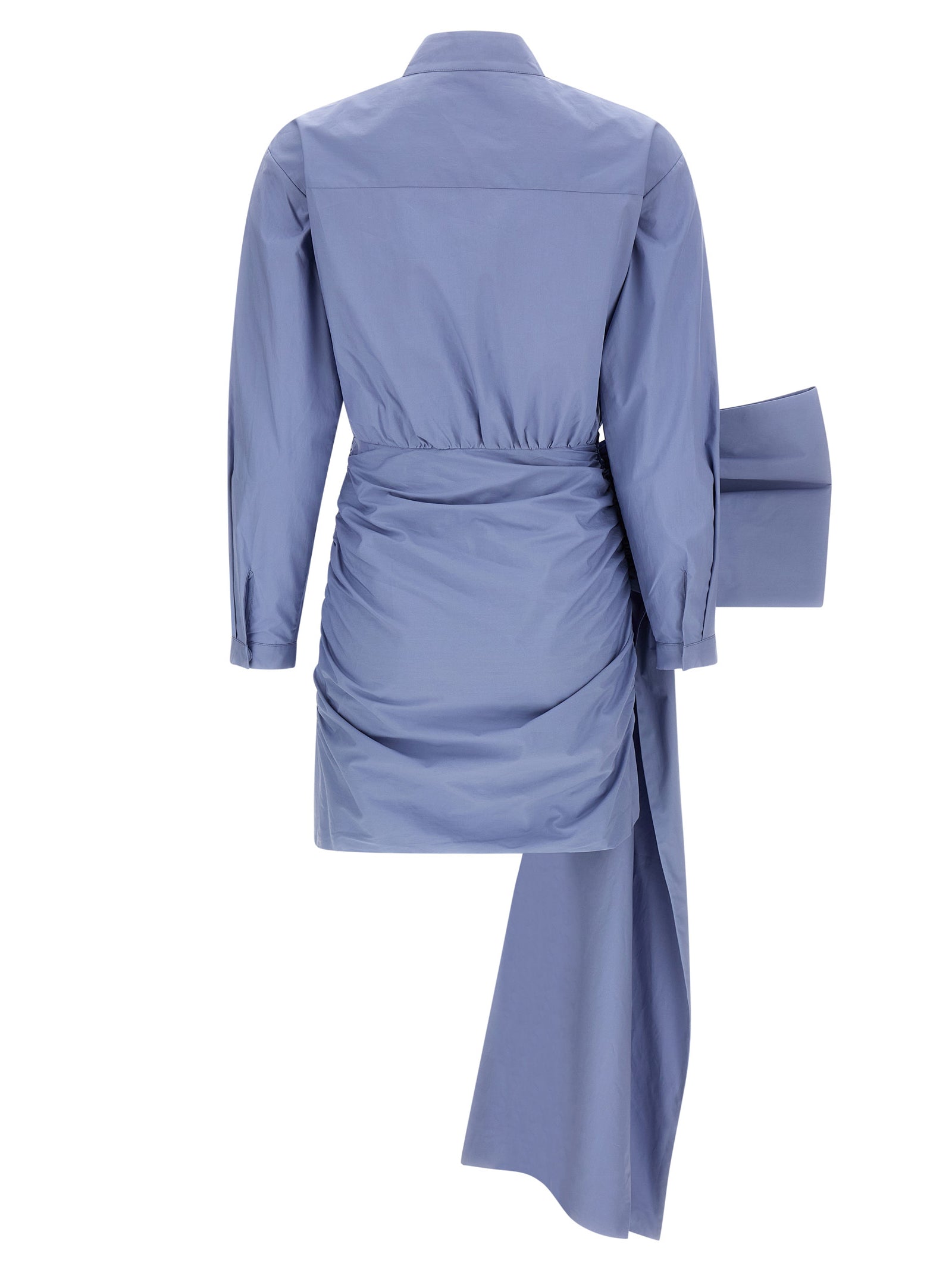 Blue Cotton Tie Side Mini dress Light