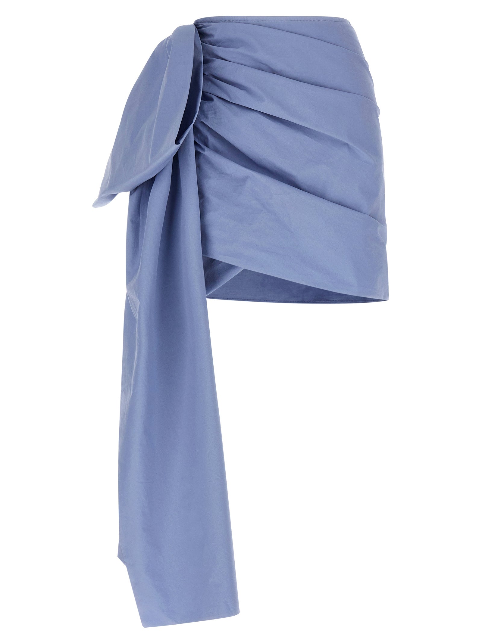 Blue Cotton Tie Side Mini skirt Light