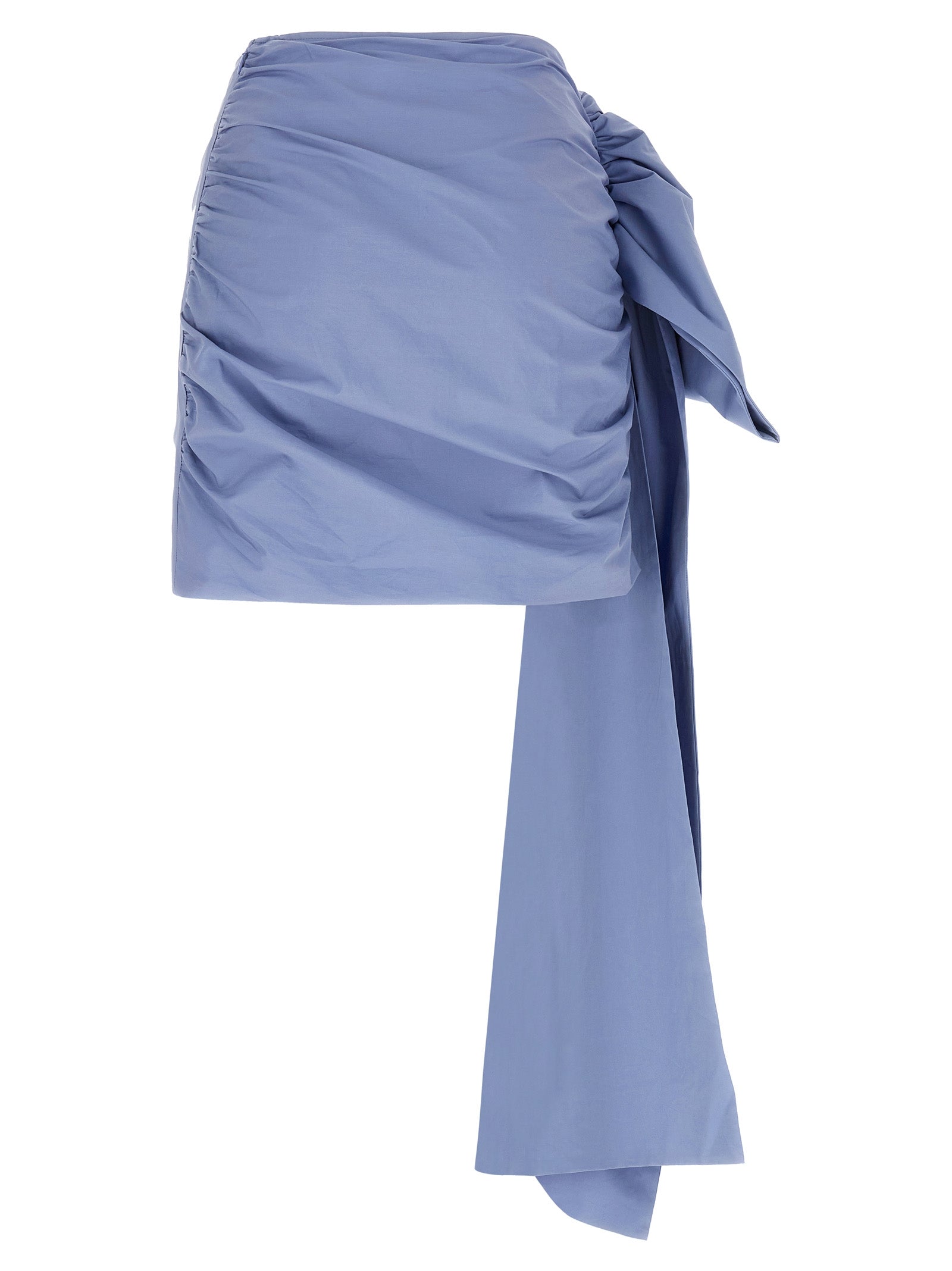 Blue Cotton Tie Side Mini skirt Light
