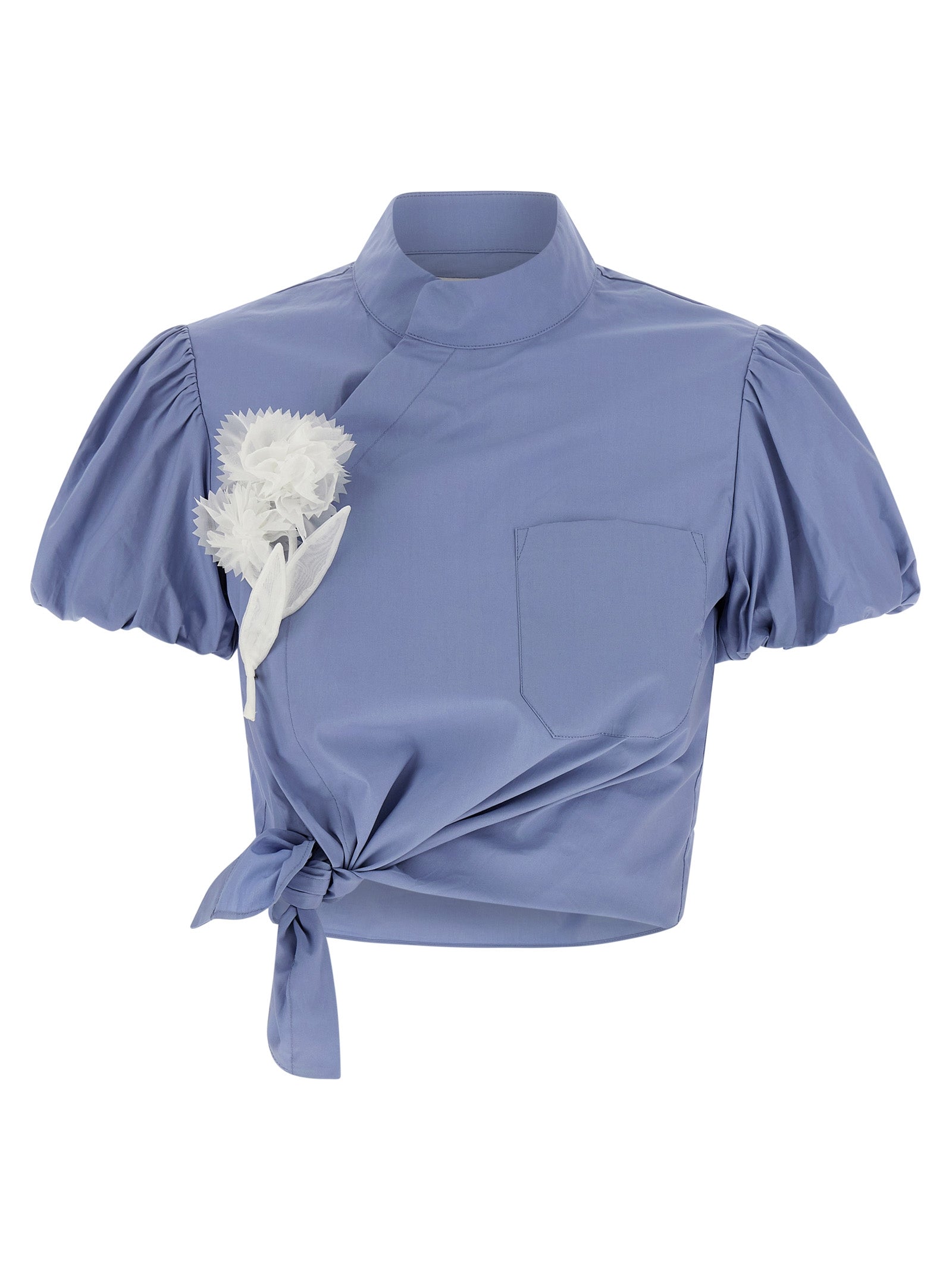 Blue Cotton Tie Side top Light Tops