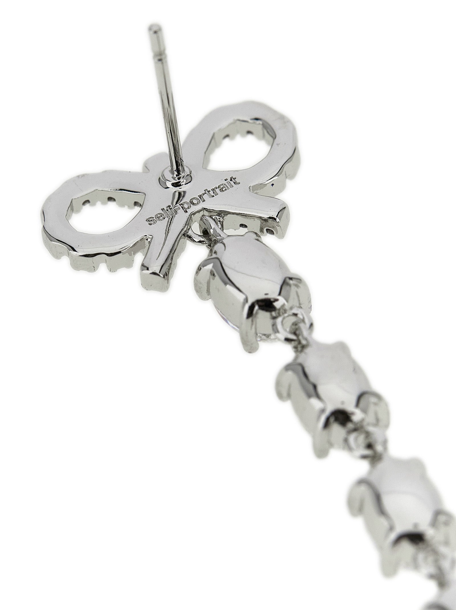 Bow Pearl Droplet earrings Silver Copper Jewelry