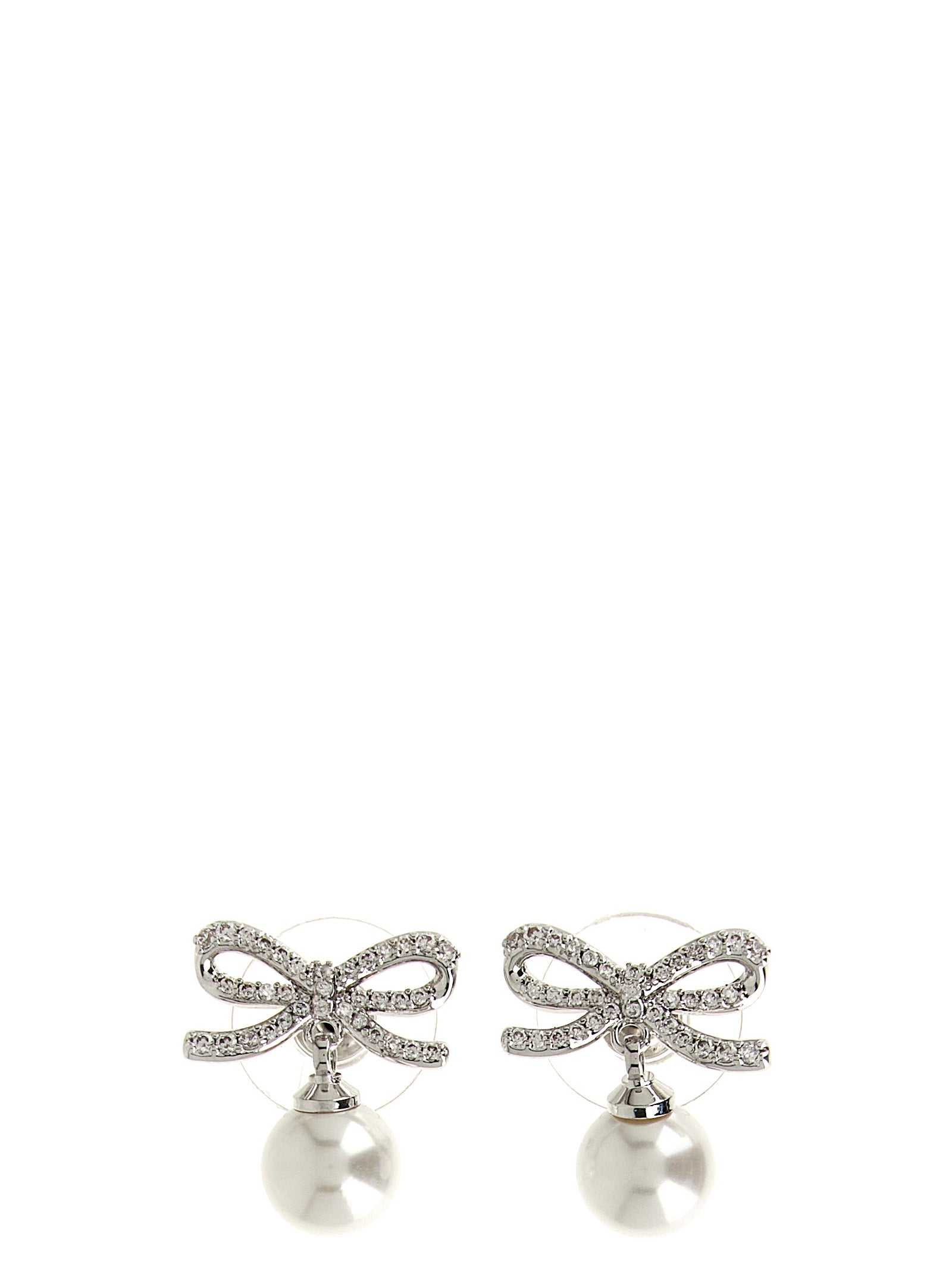Bow Pearl earrings Silver Copper Jewelry