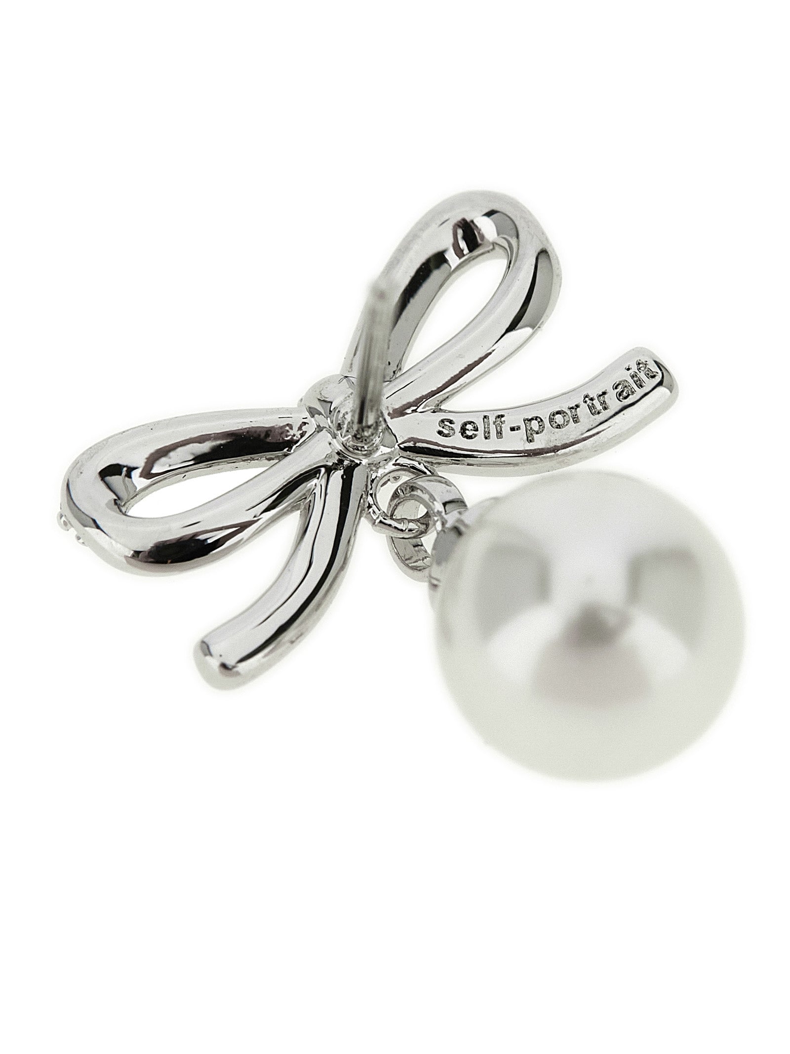 Bow Pearl earrings Silver Copper Jewelry