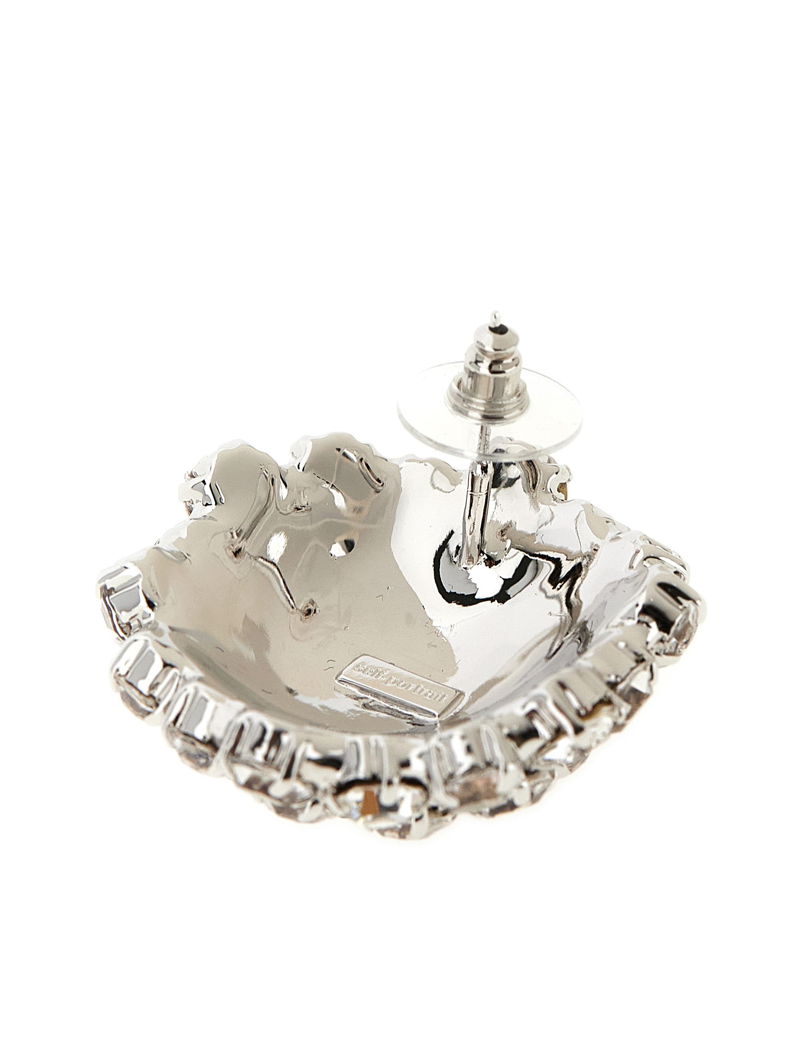 Crystal Flower earrings Silver Brass Glass St Jewelry