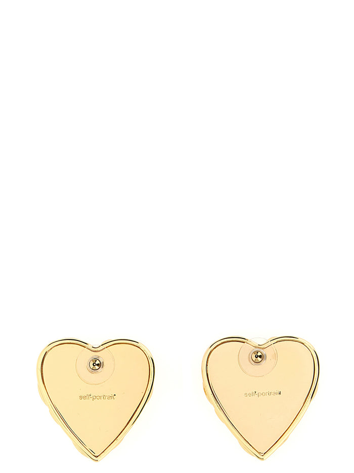 Embellished Heart earrings Gold Copper Jewelry