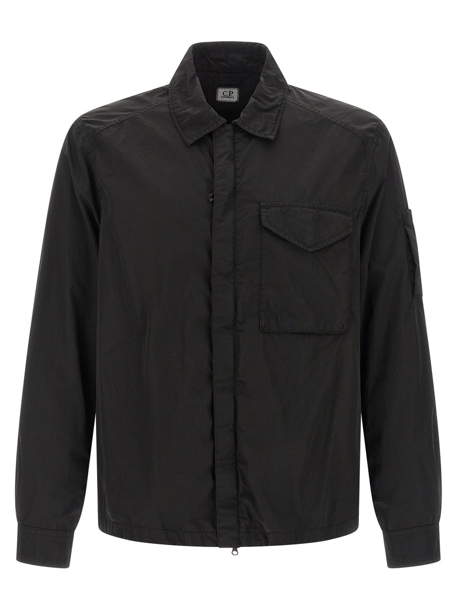 C.p. Company Garment-Dyed Chrome-R Overshirt — Black