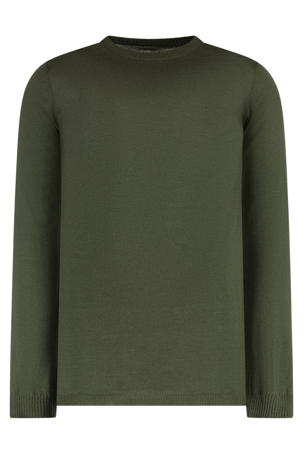 Virgin Wool Crewneck Sweater Green Sweatshirts