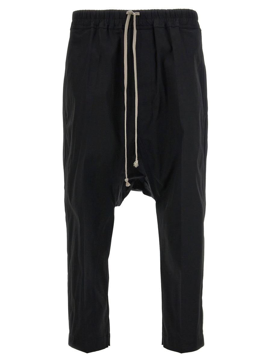 Rick Owens Drawstring Cropped Trousers — Black