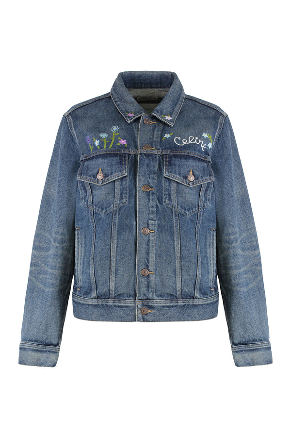 Denim Jacket With Embroidery Cotton
