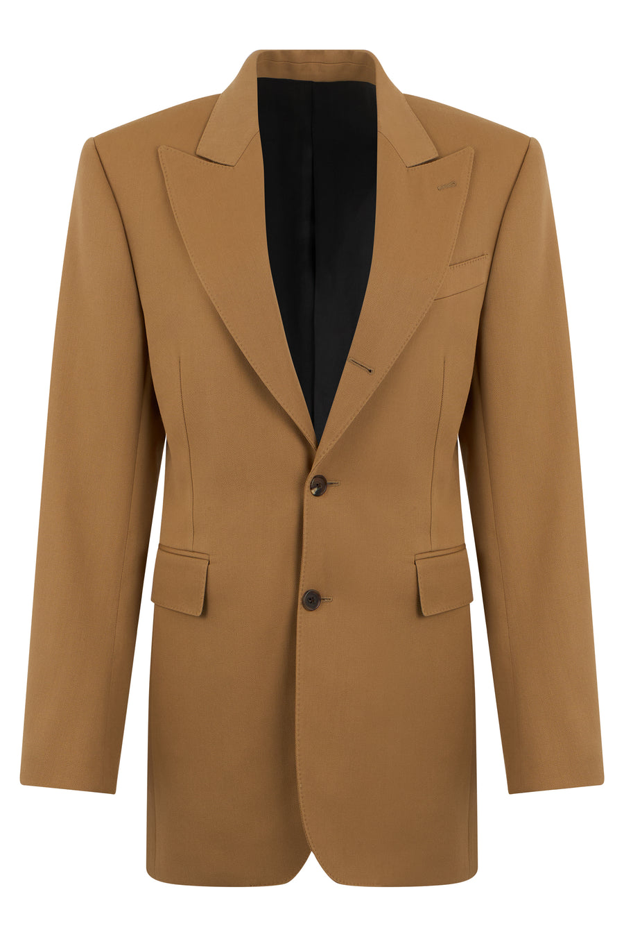 Wool Jacket Diagonal Pattern Camel Blazers