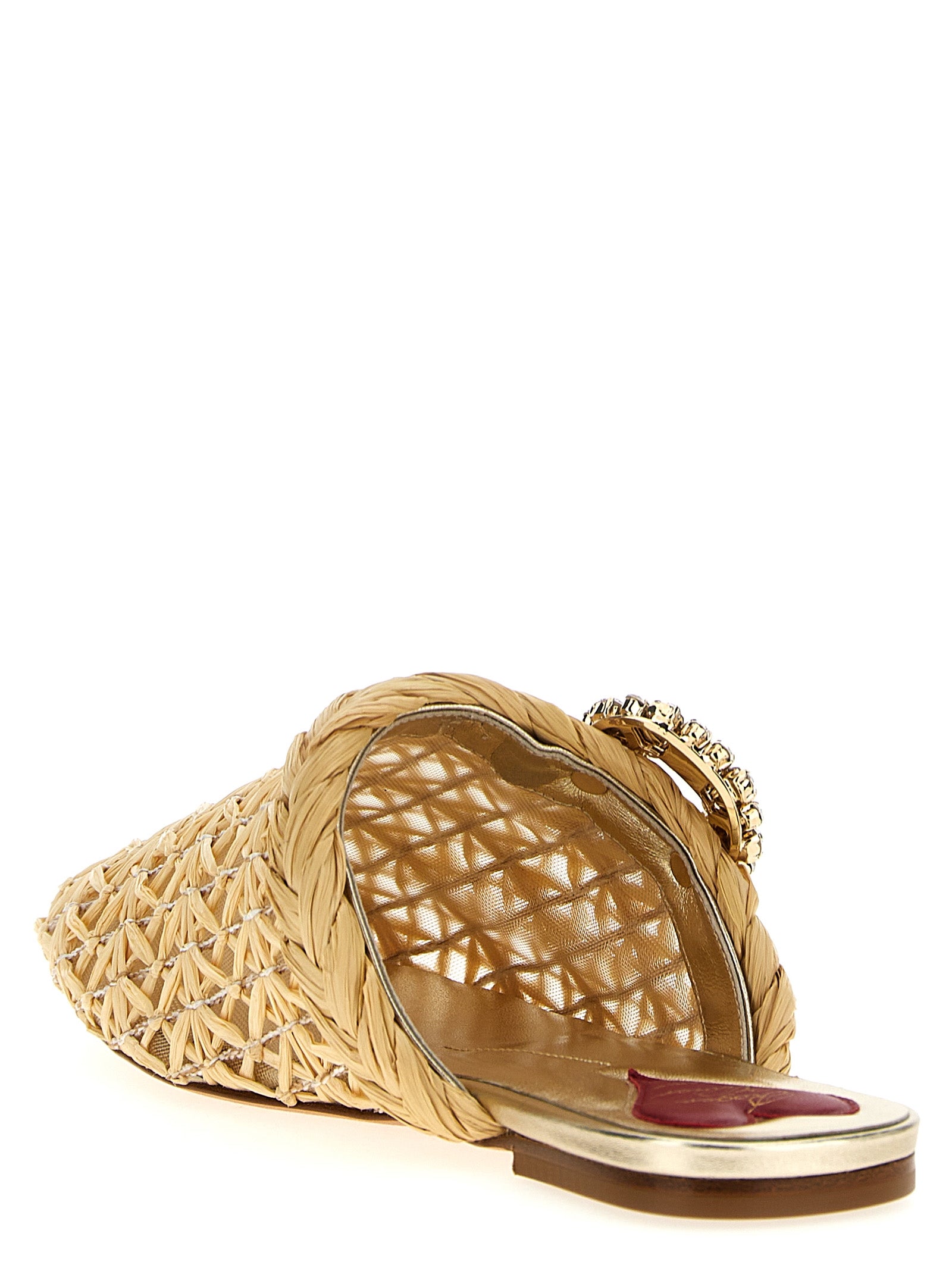 Bab Viv mules Beige Raffia Flat Shoes
