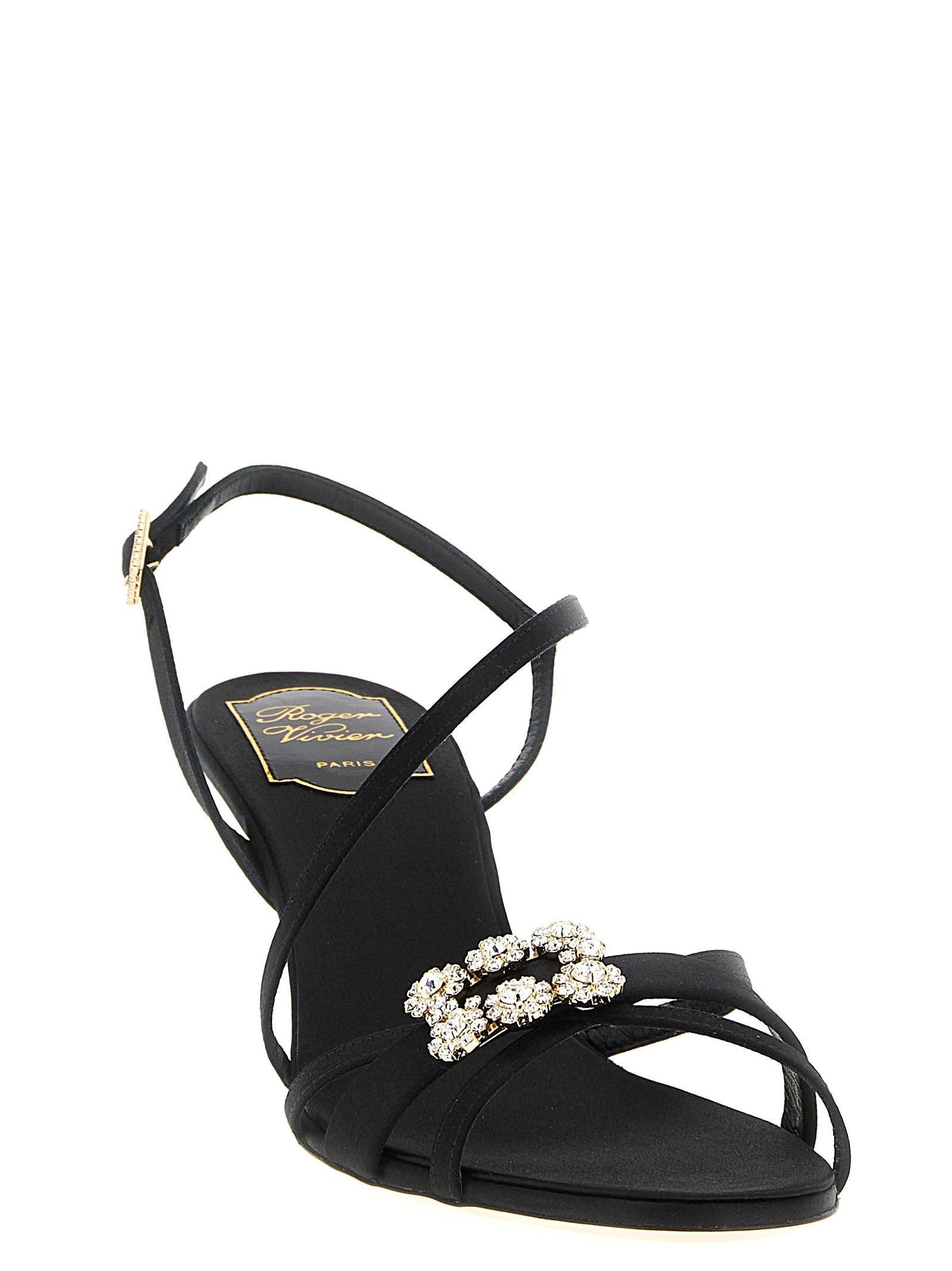 Mini flower strass sandals Black Viscose