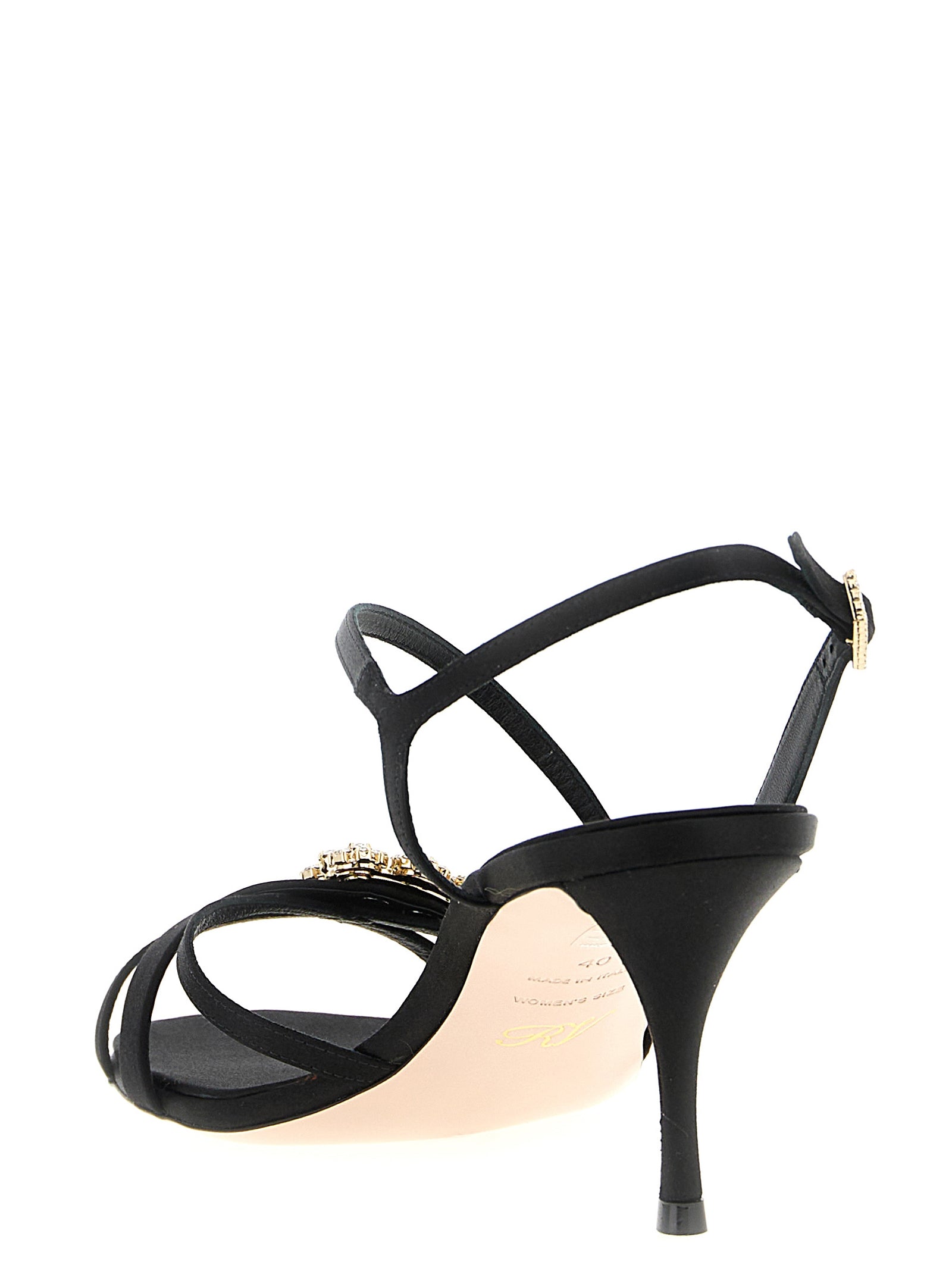 Mini flower strass sandals Black Viscose