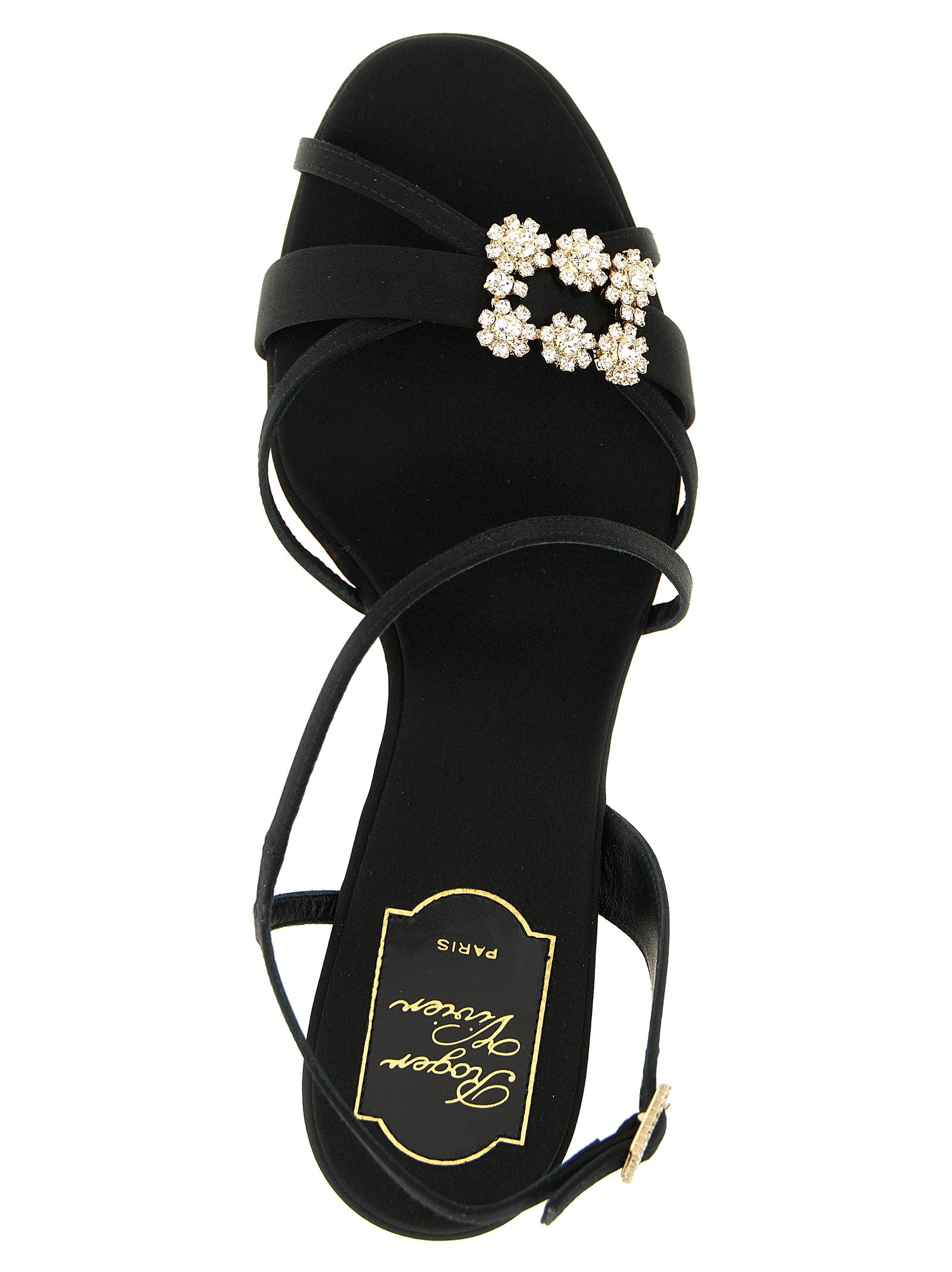 Mini flower strass sandals Black Viscose