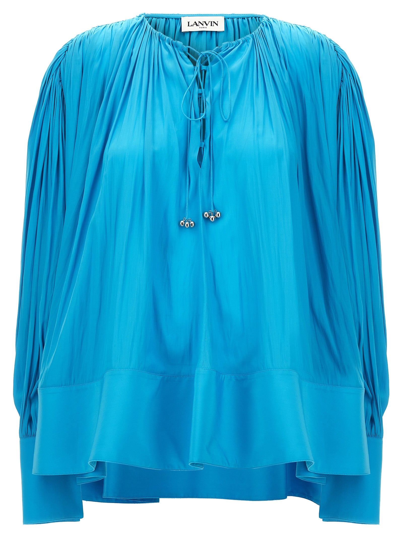 Wide blouse Light Blue Polyester Shirt