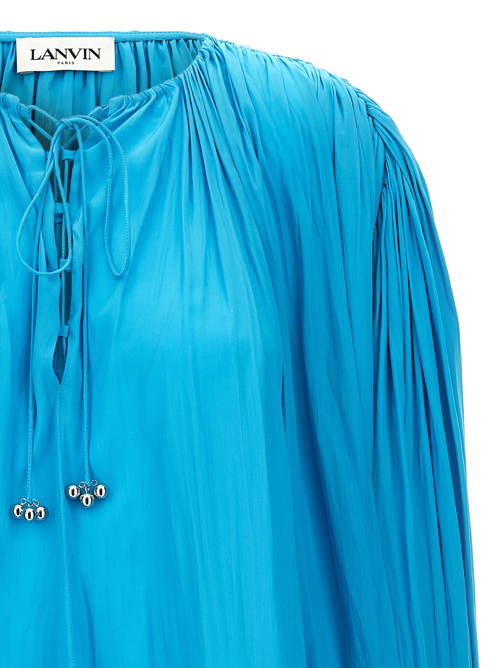 Wide blouse Light Blue Polyester Shirt