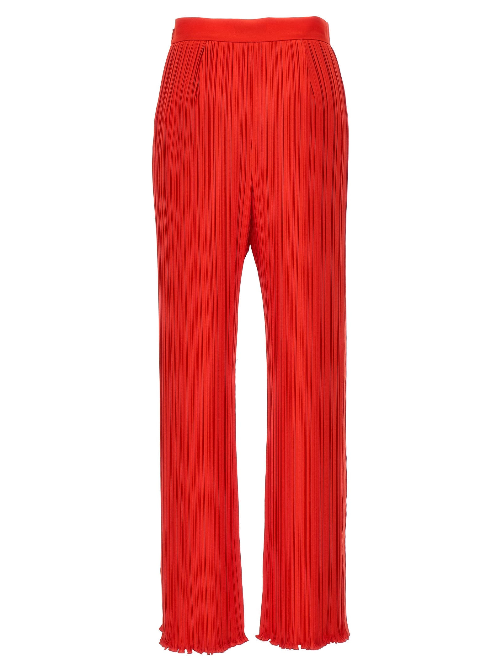 Pleated pants Red Polyester