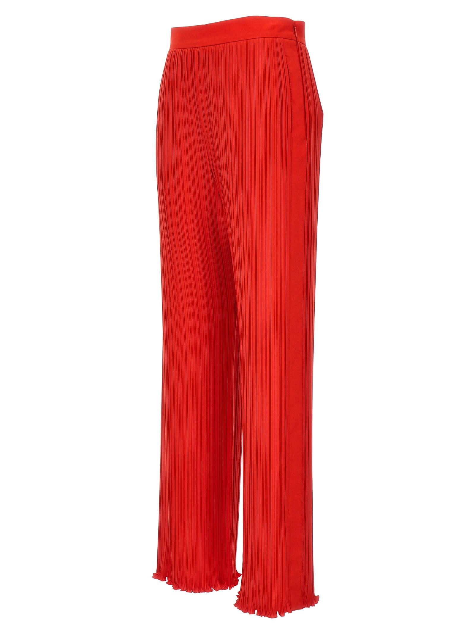 Pleated pants Red Polyester