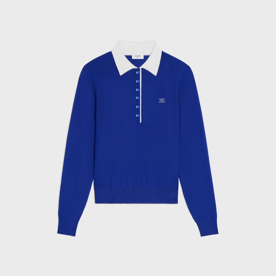 Celine Cashmere and silk polo in blue