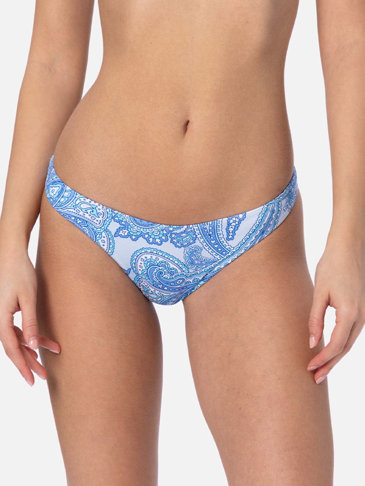 Naomi Paisley Print Cheeky Swim Briefs Celeste Bottom