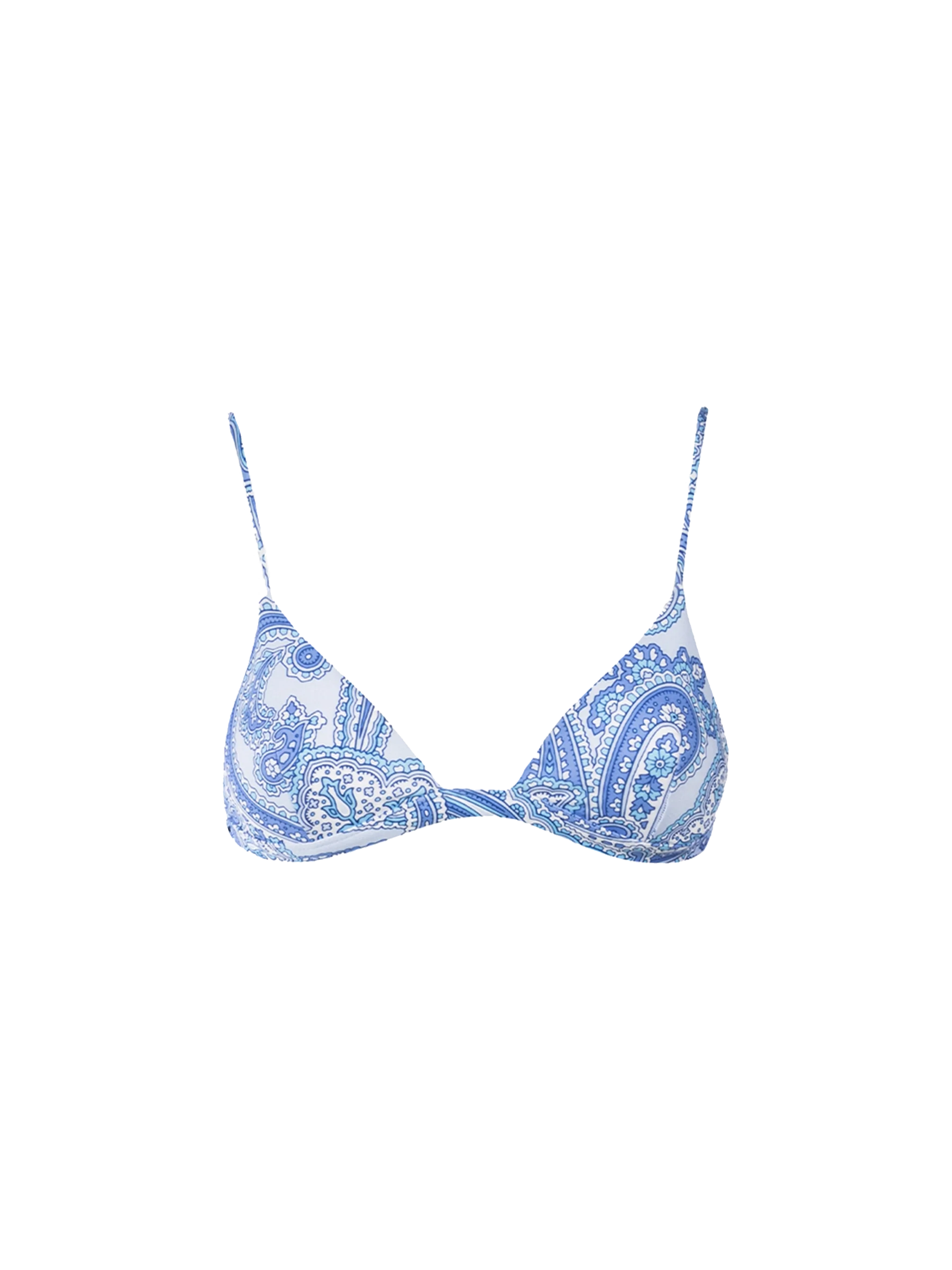 Rylie Paisley Print Triangle Bikini Top Celeste