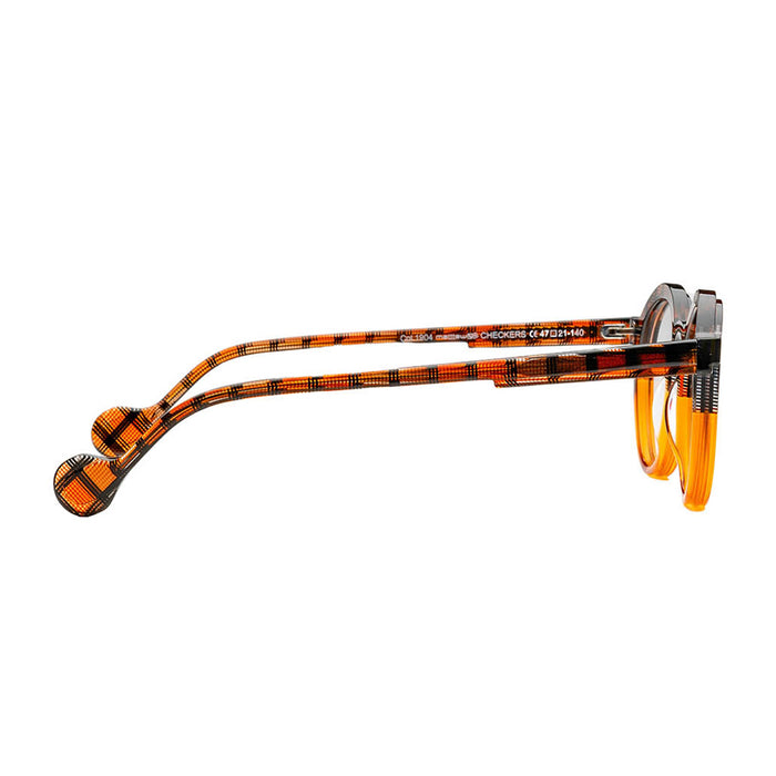 Matttew Checkers 1904 Texture Arancione Acetate Occhiali Da Vista