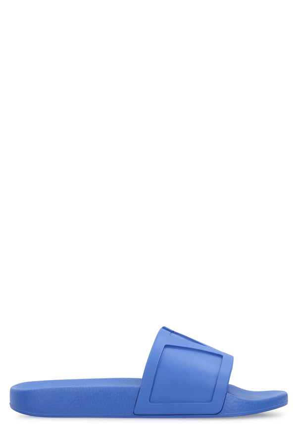 Valentino Coolside Rubber Slides Blue Flip Flops &