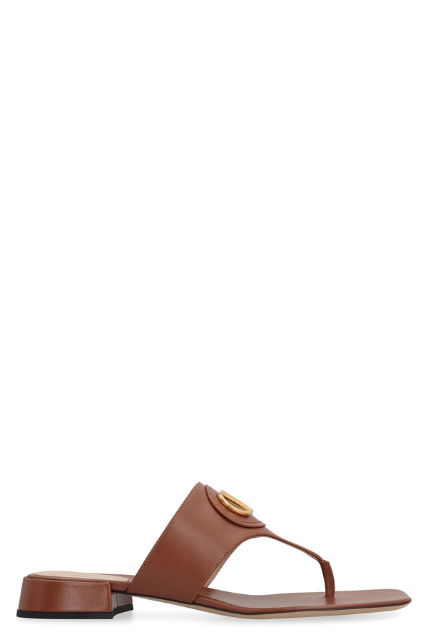 Signature Leather Slides Brown Calfskin Sandal