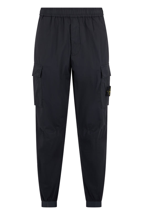 Cargo Trousers Blue Cotton