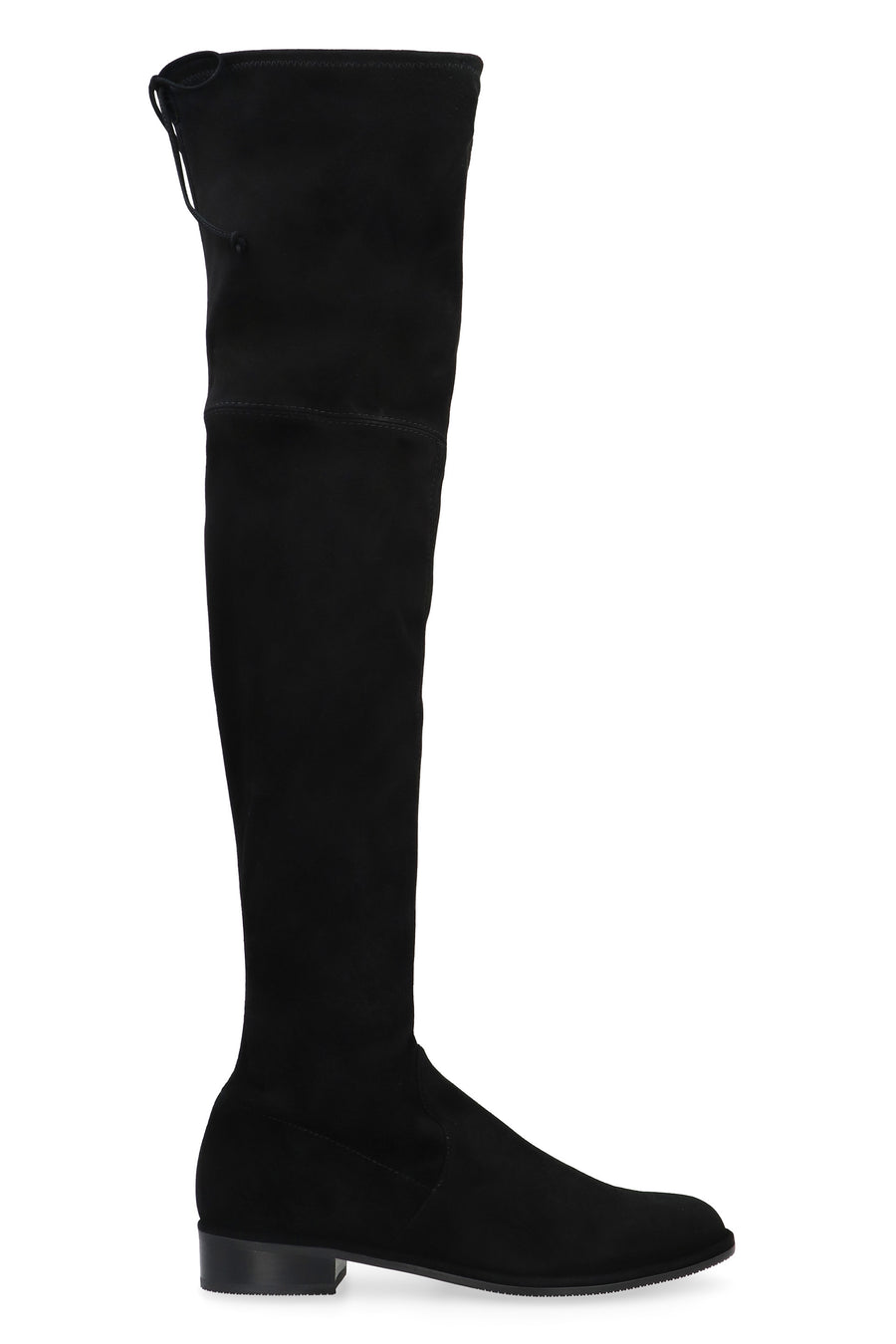 Lowland Stretch Suede Over The Knee Boots Black Polyurethane