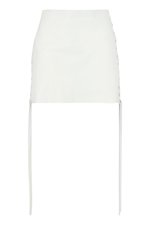 Leather Mini Skirt White Ovine