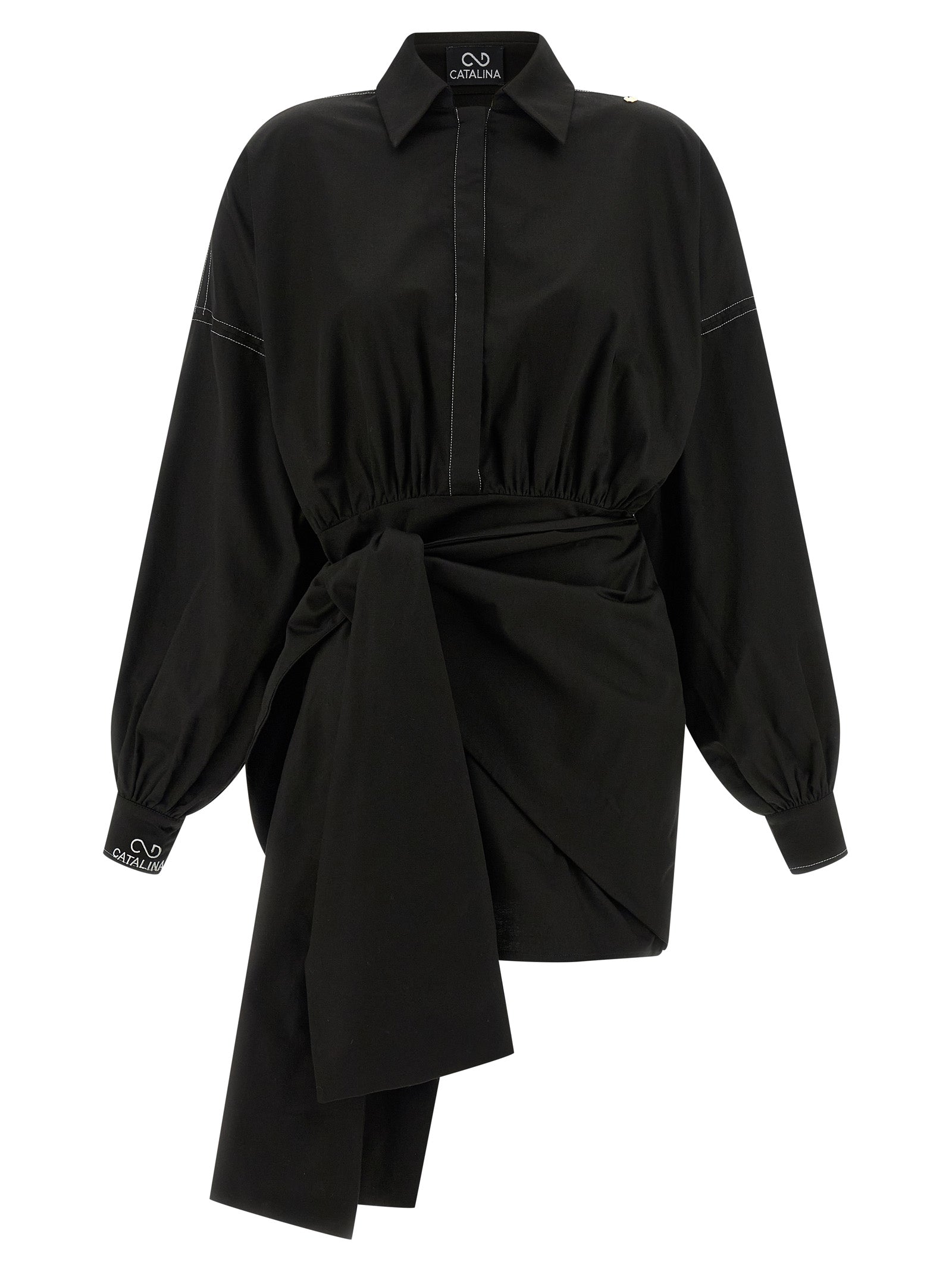 Bow dress Black Polyester Spandex