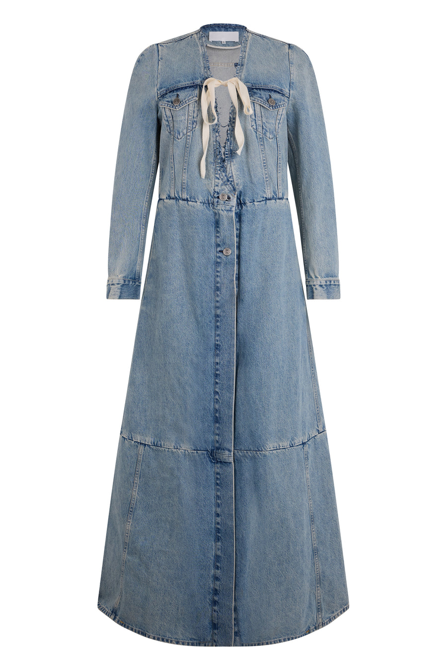 Coat, Denim Patchwork, Ice Blue Cotton