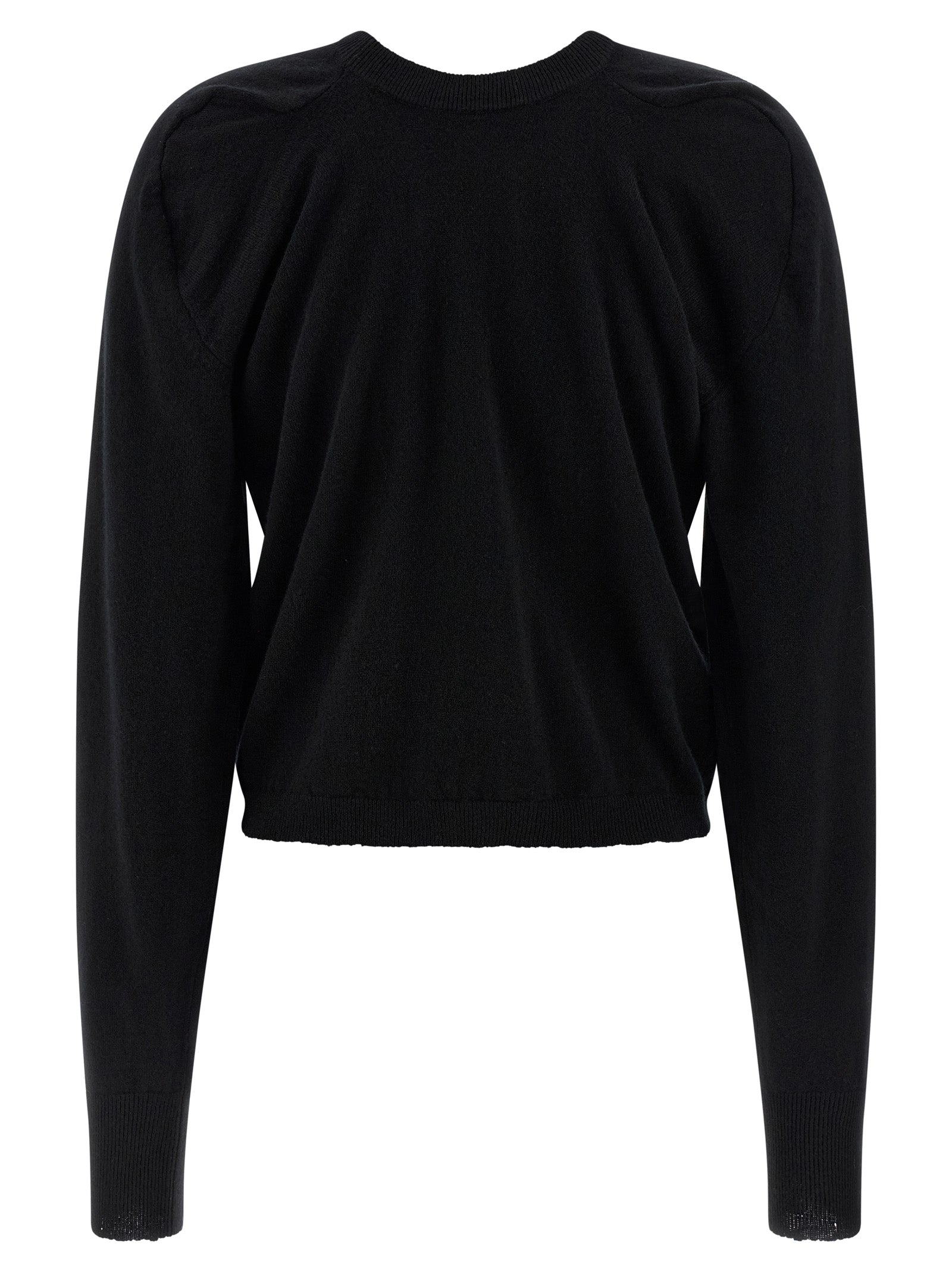 Four stitches sweater Black Virgin Wool Sweater, Cardigans
