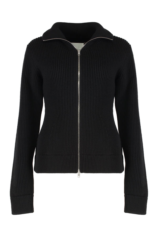 Cardigan With Zip Black Virgin Wool Cardigans