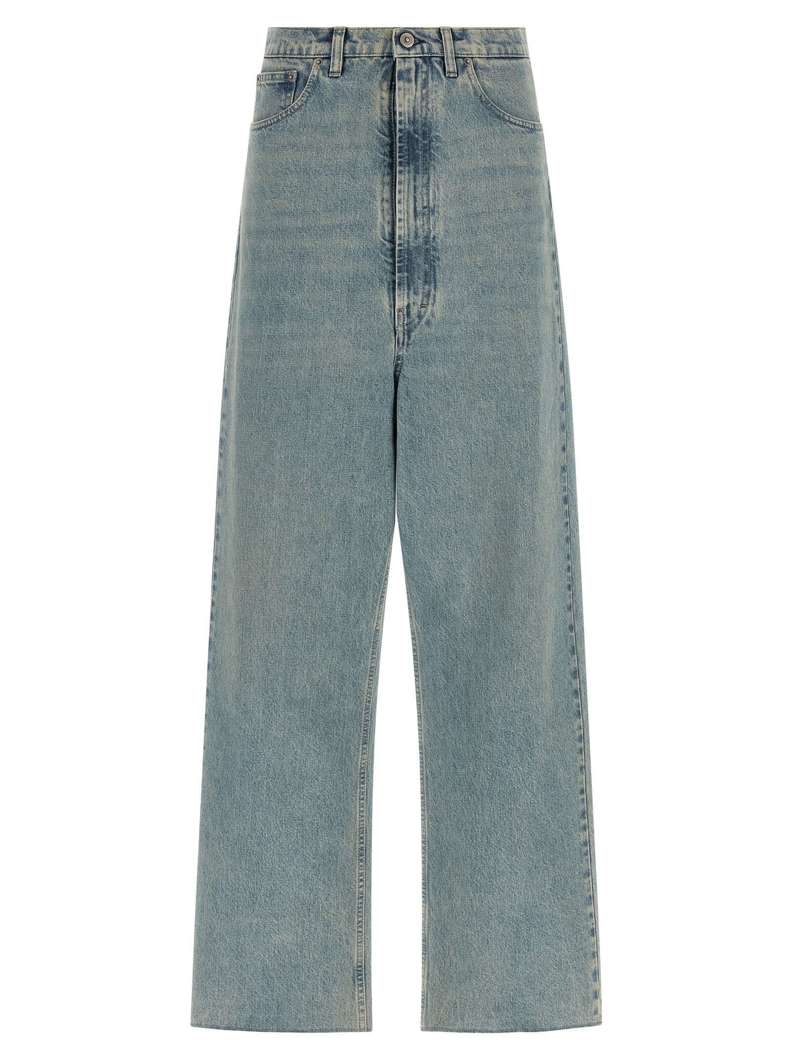 Low Crotch Jeans Light Blue Cotton