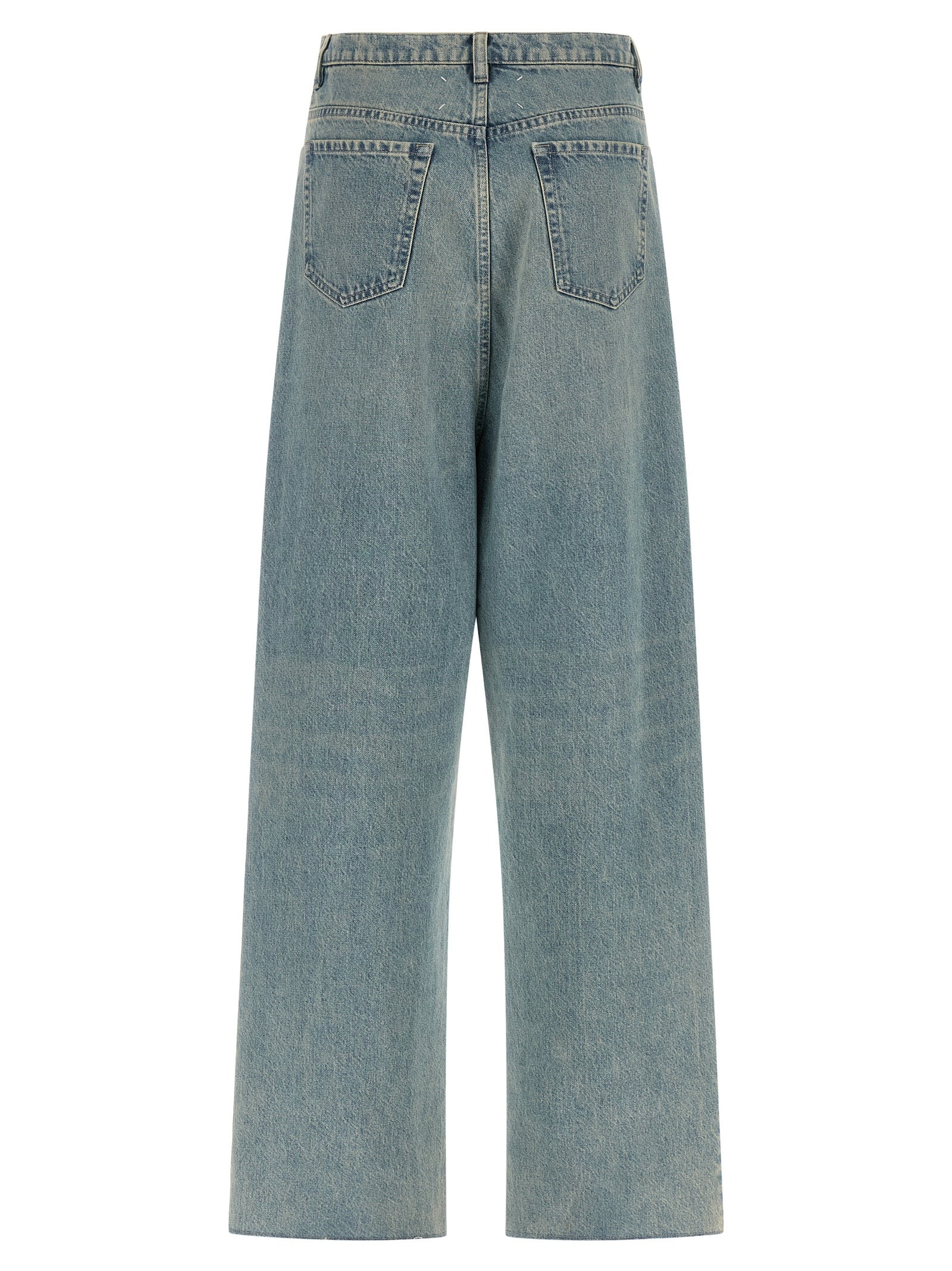 Low Crotch Jeans Light Blue Cotton