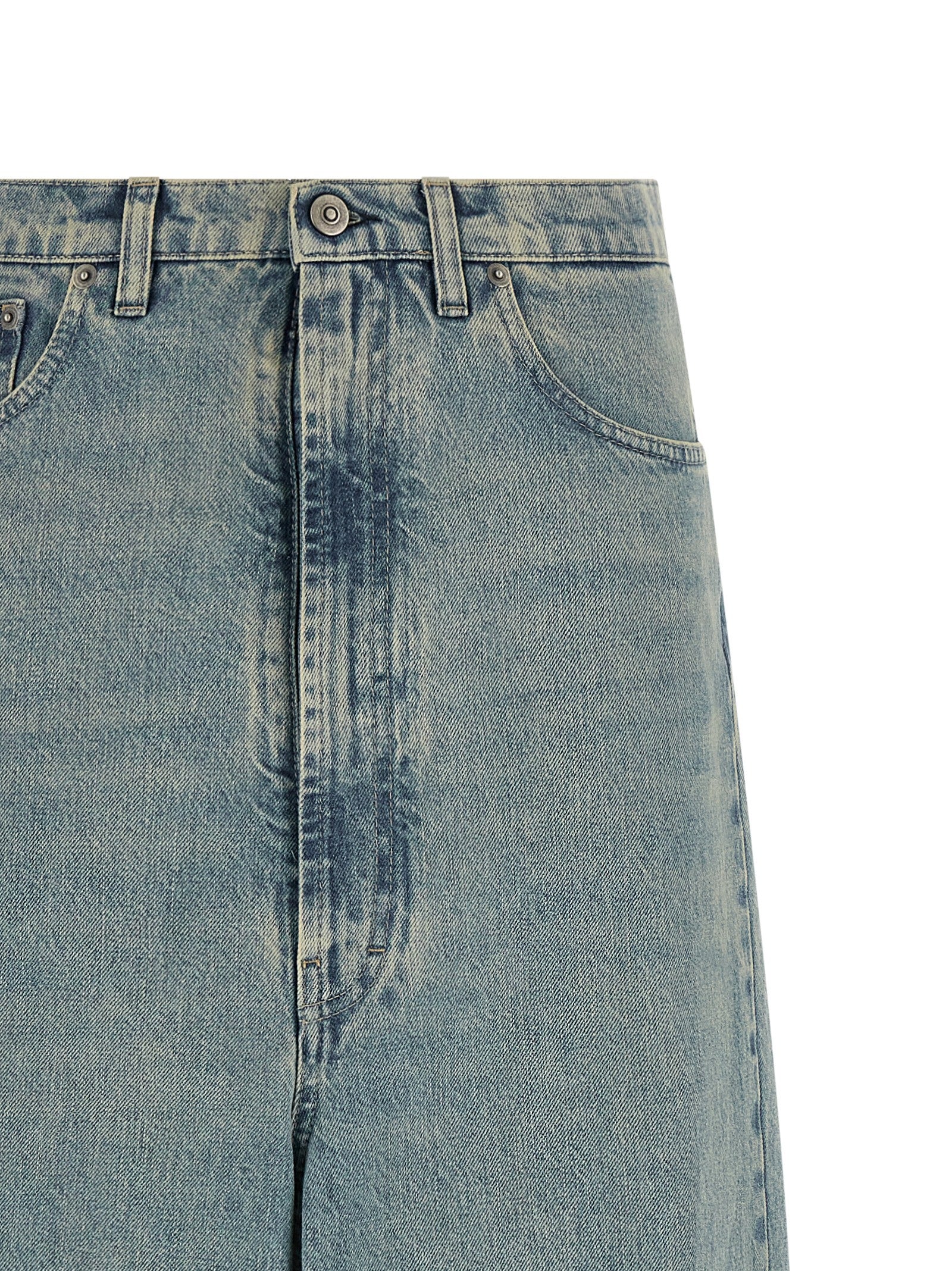 Low Crotch Jeans Light Blue Cotton