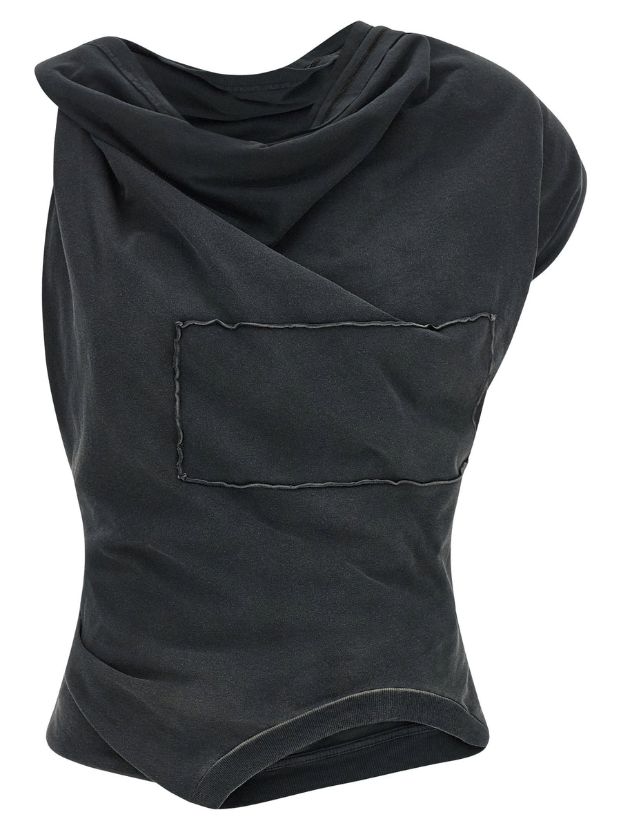 Maison Margiela Deconstructed Cotton Tunic Tunic — Gray