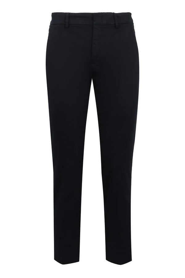 Cotton Trousers Blue Tapered