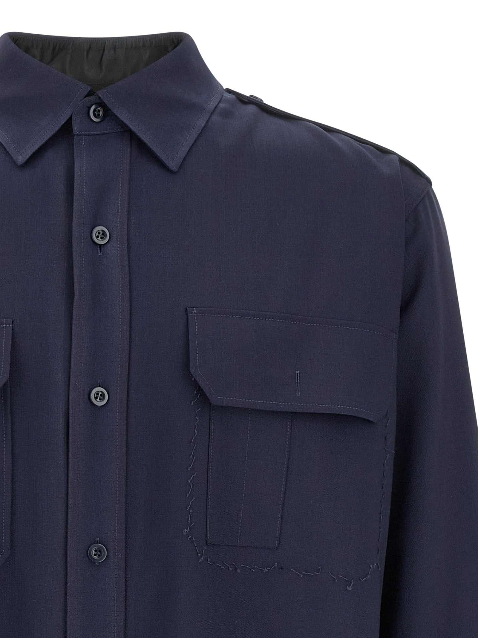 Pressed to Death shirt Blue Wool Shirt, Blouse