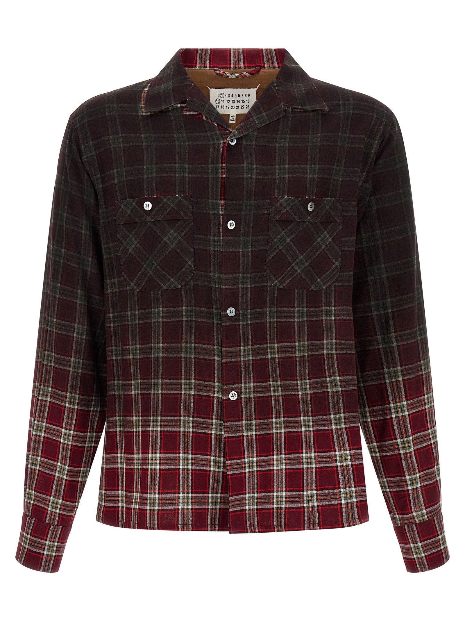 Check Shirt With Gradient Effect Red Viscose Shirt, Blouse