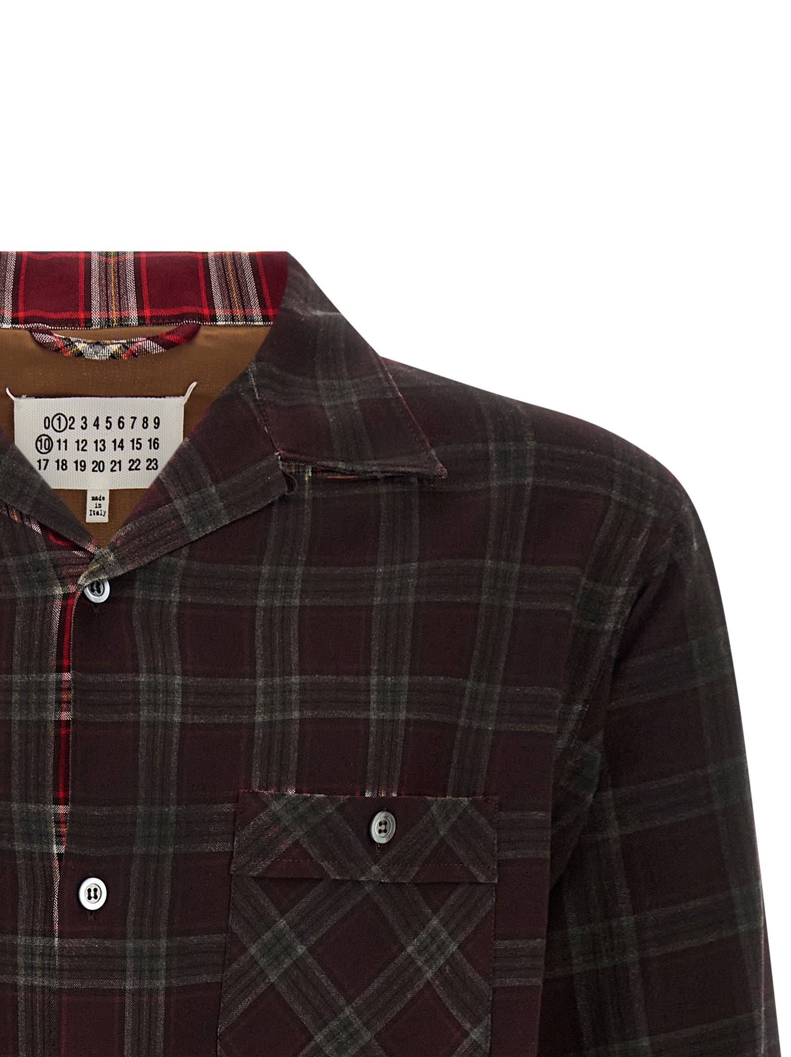 Check Shirt With Gradient Effect Red Viscose Shirt, Blouse