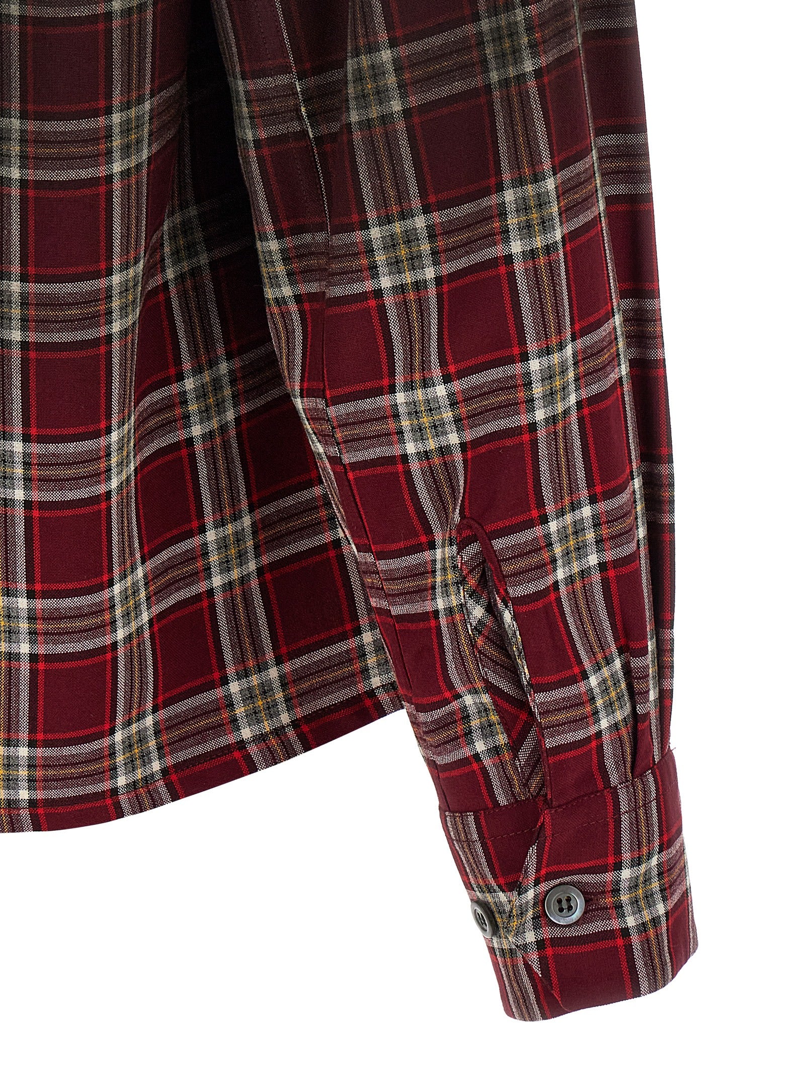 Check Shirt With Gradient Effect Red Viscose Shirt, Blouse