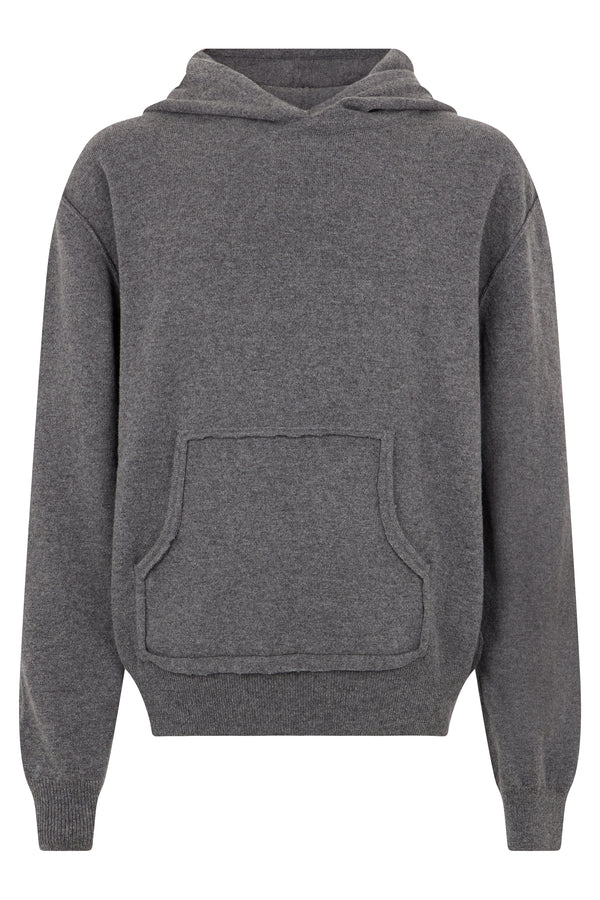 Hooded Sweater Grey Wool-Cashmere