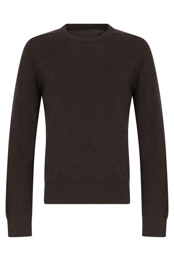 Wool Crew-Neck Sweater Mocha Sweatshirts