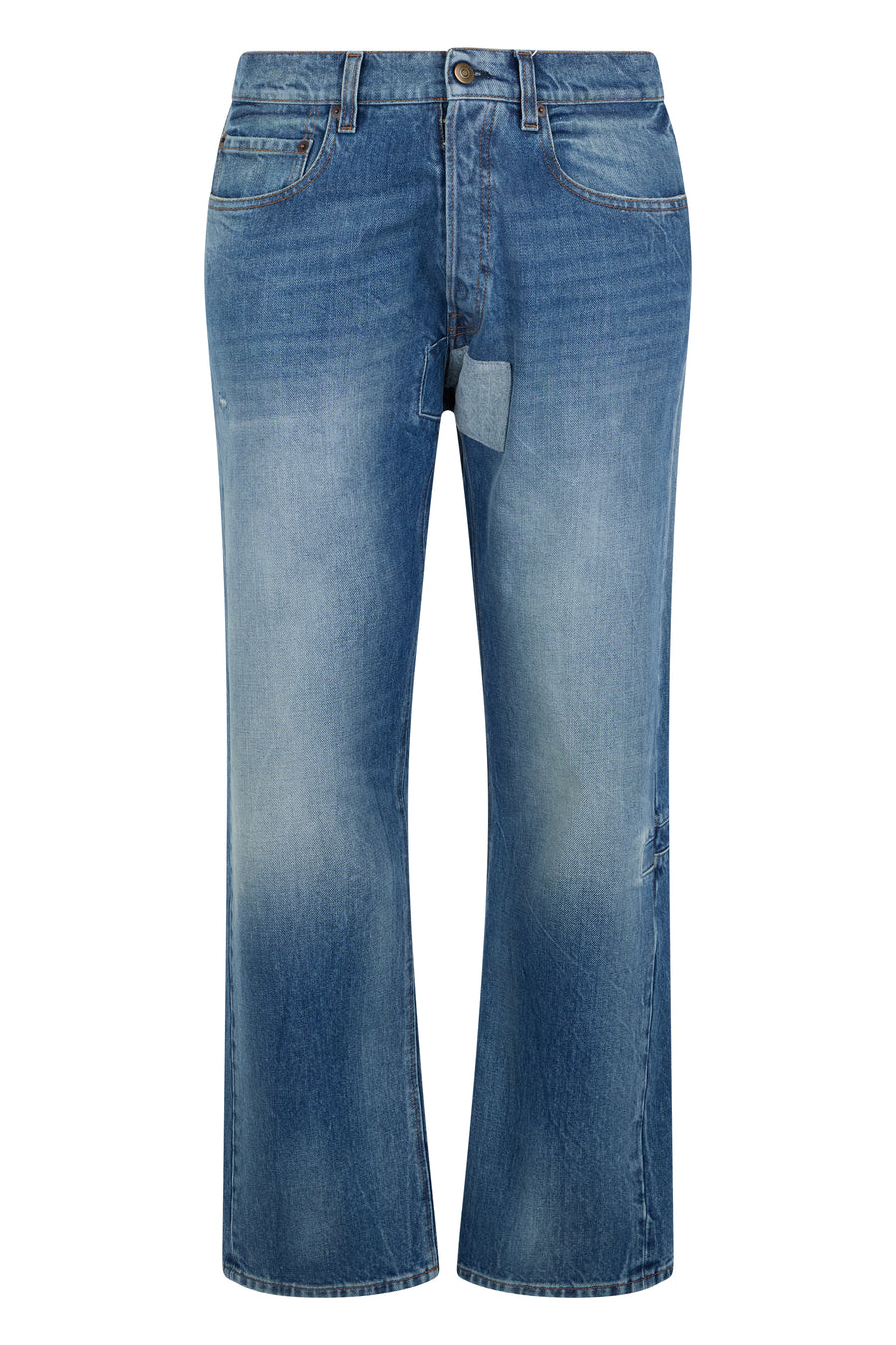 Denim Pants Light Blue Cotton Regular & Straight-leg Jeans