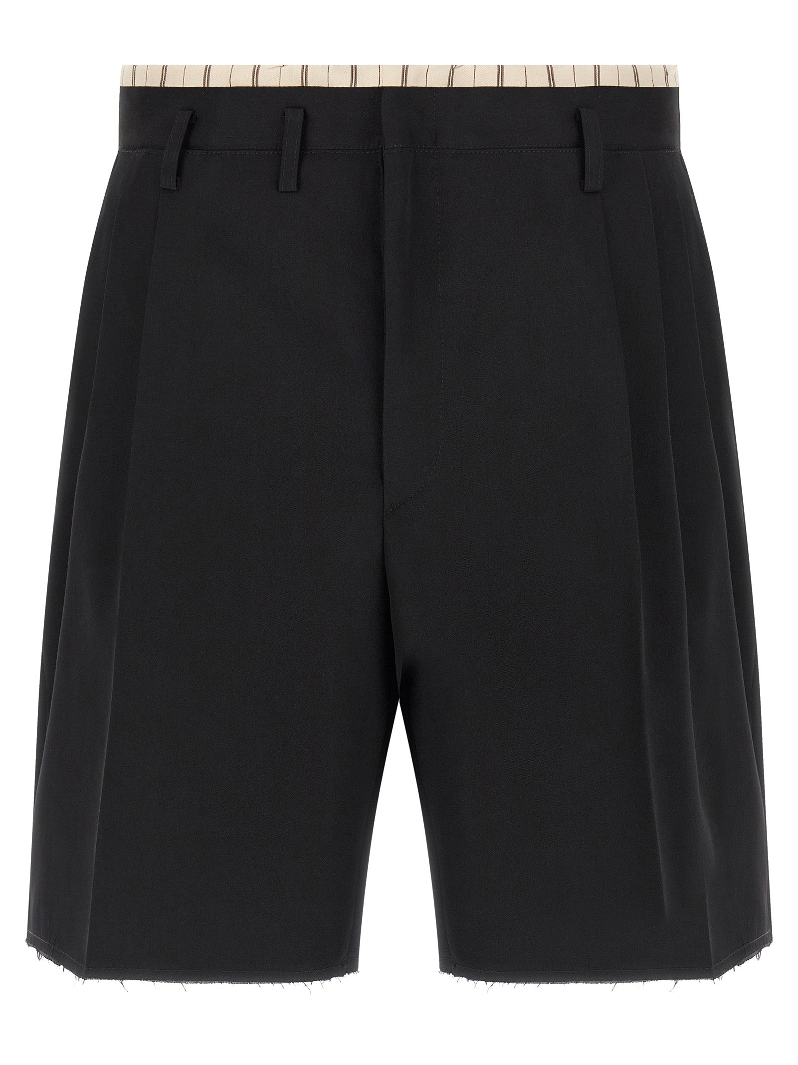 Lining insert bermuda shorts Black Wool Bermuda